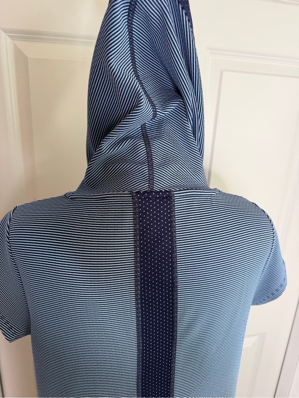 Title Nine Blue Stripe Polka Dot Layli Cowl Neck Tunic Shift Dress Medium Summer - Picture 8 of 12